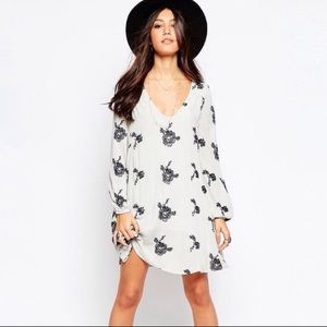Free People Embroidered Long Sleeve Dress